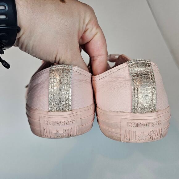 Converse All Star Pink Leather Lace Up Sneaker Men's 7 Women's 9 Pastel Goth - Picture 5 of 11